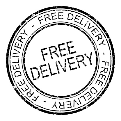 black free delivery rubber stamp – illustration