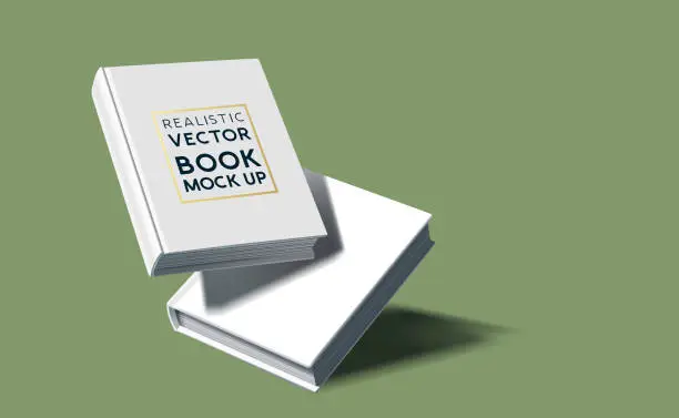 Vector illustration of Realistic Blank Hardcover Book Mock Up