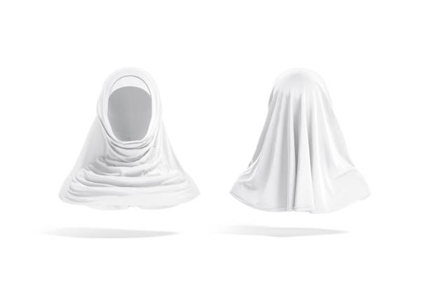 istock Blank white female al-amira mockup, front and back view 1331950121
