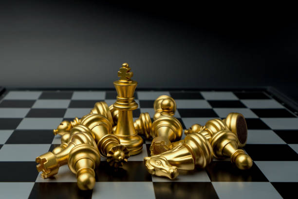 istock chess board game in competition play, Ideas business success concept 1331951512