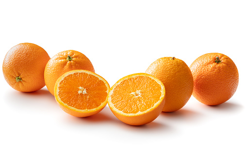 Oranges Isolated on White Background. More healthy fruit and vegetable photos can be found on my portfolio. Please have a look