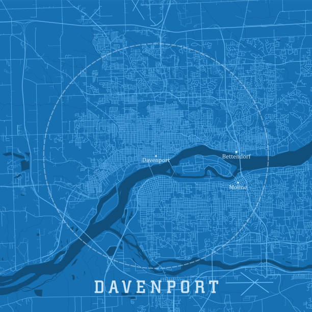 Davenport IA City Vector Road Map Blue Text Davenport IA City Vector Road Map Blue Text. All source data is in the public domain. U.S. Census Bureau Census Tiger. Used Layers: areawater, linearwater, roads. davenport iowa stock illustrations