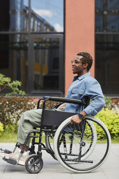 istock Smiling African-American disabled man 1331957174