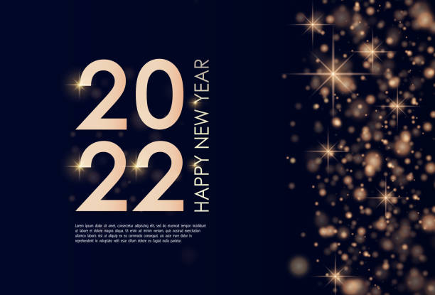 istock Banner happy new year 2022 with gold dust. 1331957394