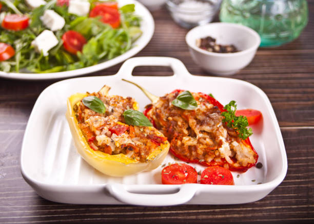 istock stuffed peppers with meat, rice and vegetables 1331957459