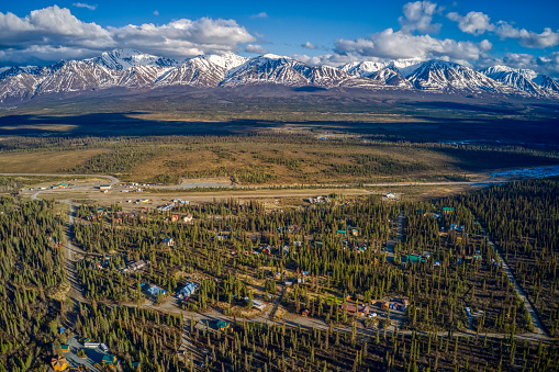 Aerial View of Cantwell, Alaska during Summer