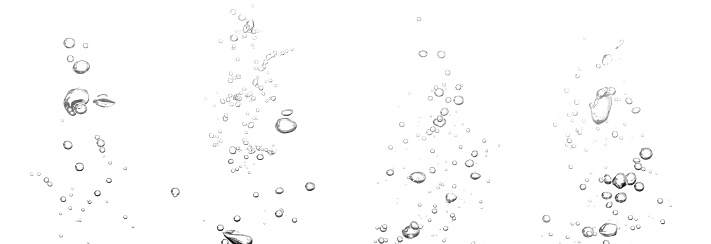 Water wave, transparent surface with bubbles