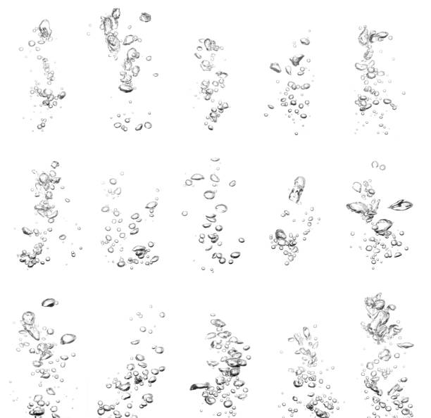 水中の水泡黒い酸素空気 - air flow ストックフォトと画像