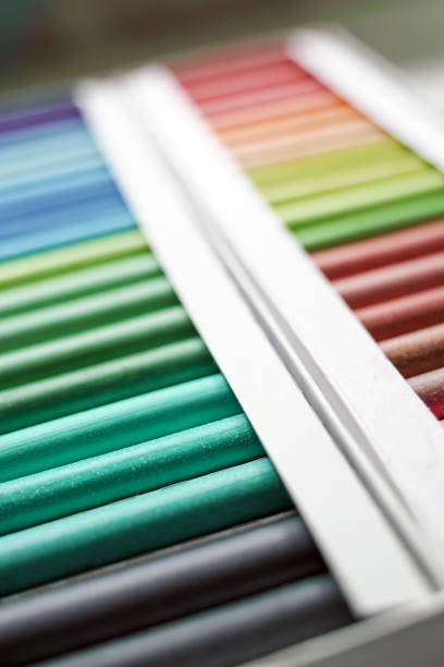 istock A set of multicolored pastel pencils in a package 1331970783