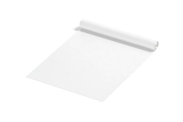 istock Blank white wallpaper untwisted roll mock up, side view 1331973990