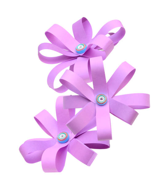 istock Purple origami flowers bunch with clipping path 1331975285