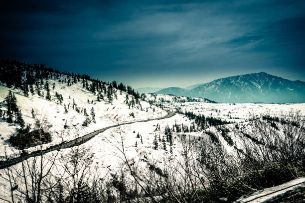 snow  mountains landscape stock photo