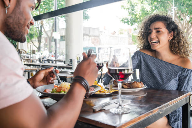 istock Couple having lunch together at a restaurant. 1331979453
