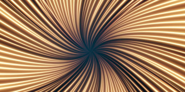 istock Luminous gold wavy line of light on a transparent background. Gold light, electric light, light effect JPG. Curve gold line JPG for games, video, photo, callout, HUD. Isolated vector illustration 1331980483