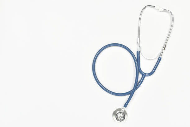 istock Top view of stethoscope on white background 1331980959