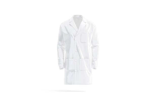 istock Blank white medical lab coat mockup, front view 1331983143