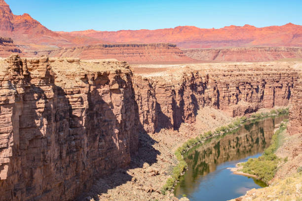 vista dal ponte navajo. - marble canyon foto e immagini stock