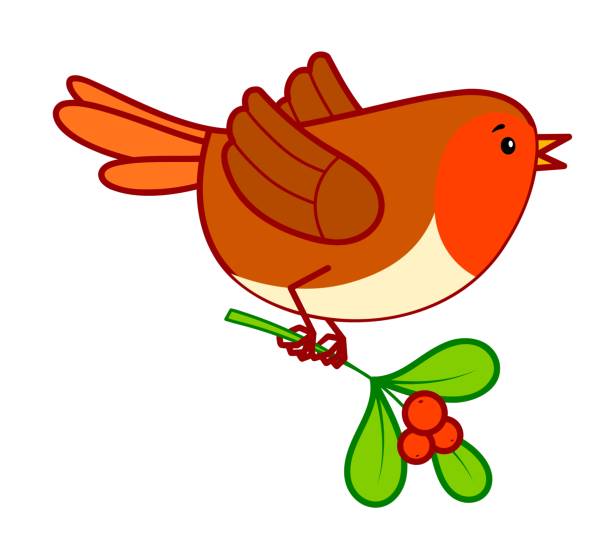 istock Christmas cartoons clip art. Christmas Bird clipart vector illustration 1331990483