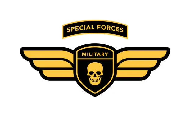 Vector illustration of Special forces label military patch isolated on white