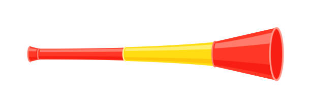 istock Soccer trumpet vuvuzela isolated on white background 1331999438