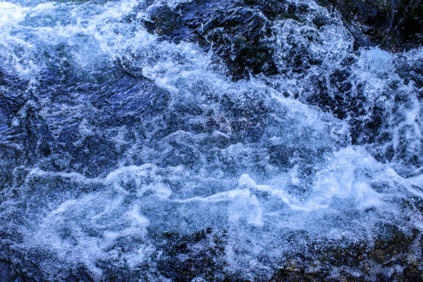 istock Water background. Water foam. Random water goes in all directions. Top view. 1332000660