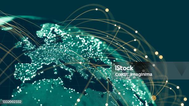 Global Communication Network Stock Photo - Download Image Now - Globe - Navigational Equipment, Global Business, Global Communications
