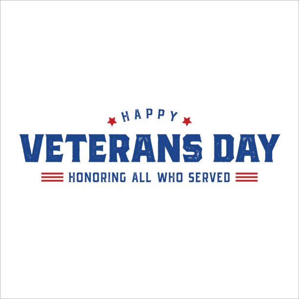 Happy Veterans Day Holiday Honor Graphic Design Text Vector Poster Illustration with White Background Happy Veterans Day Holiday Honor Graphic Design Text Vector Poster Illustration with White Background. EPS10 Square Illustration. veterans day stock illustrations