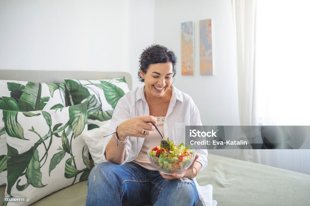 At home Healthy Eating Stock Photo
