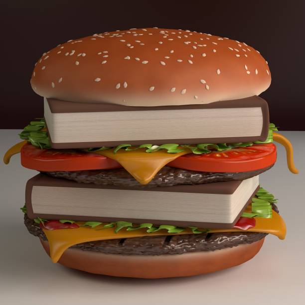 The surreal burger with the books