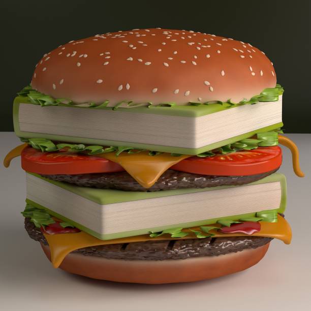 istock The surreal burger with the books 1332011177