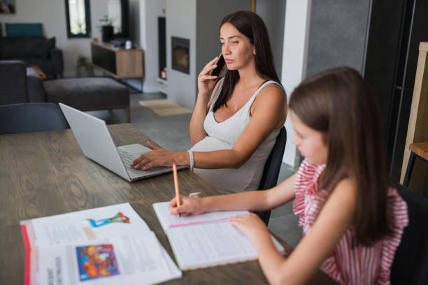 istock Business woman working from home during pregnancy leave 1332011476