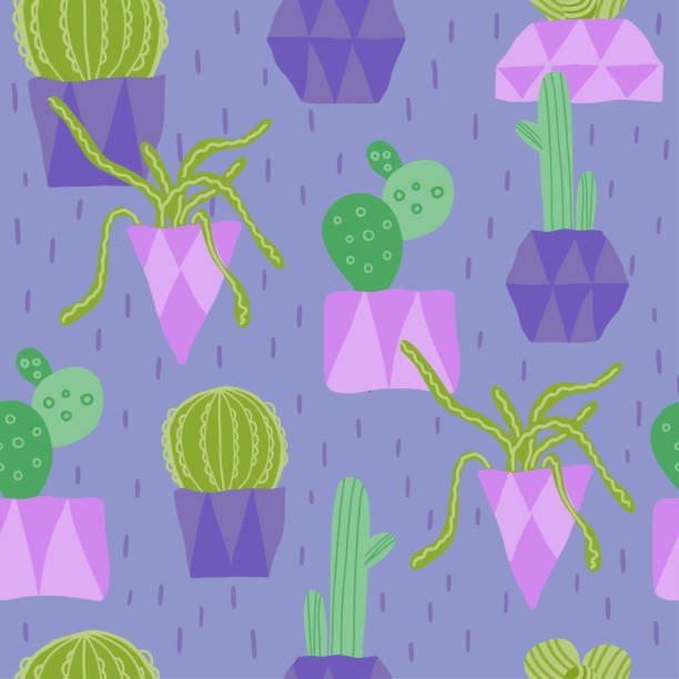 ilustrações, clipart, desenhos animados e ícones de padrão sem emendas do cacto - abstract backgrounds botany cactus