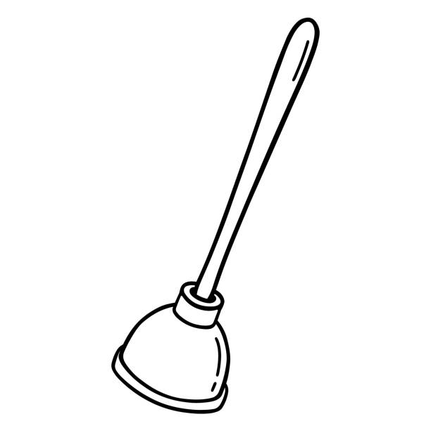 ilustraciones, imágenes clip art, dibujos animados e iconos de stock de émbolo de goma aislado sobre fondo blanco - plunger