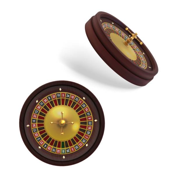 реалистичное колесо рулетки казино, изолированное на белом фоне - roulette roulette wheel wheel isolated stock illustrations
