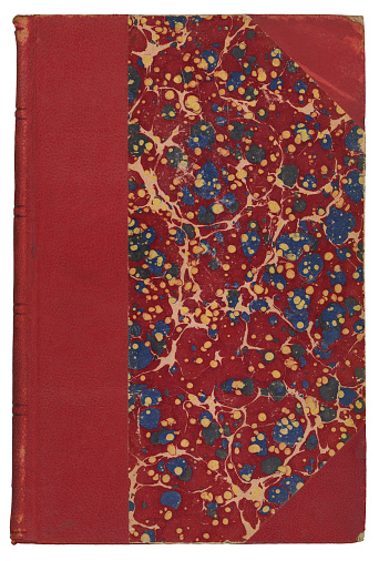 Antique multi coloured paper marbling hardcover book.