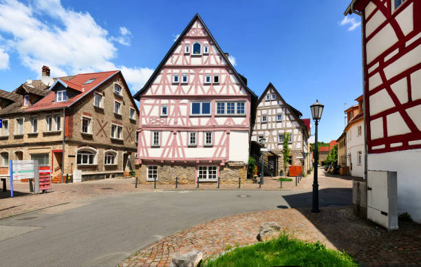 Möckmühl with its historic half-timbered houses Möckmühl with its historic half-timbered houses heilbronn stock pictures, royalty-free photos & images