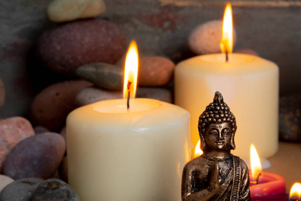 istock image with aromatic candles to meditate 1332033019