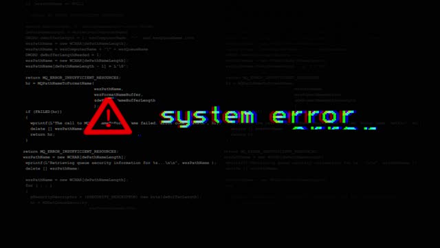 Error System failure emergency error GlitchLoop Animation.