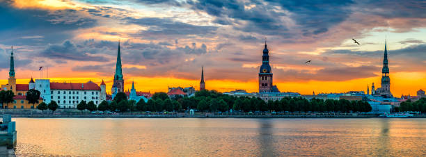 istock Panoramic image depicting historical district of Riga, Latvia 1332051978
