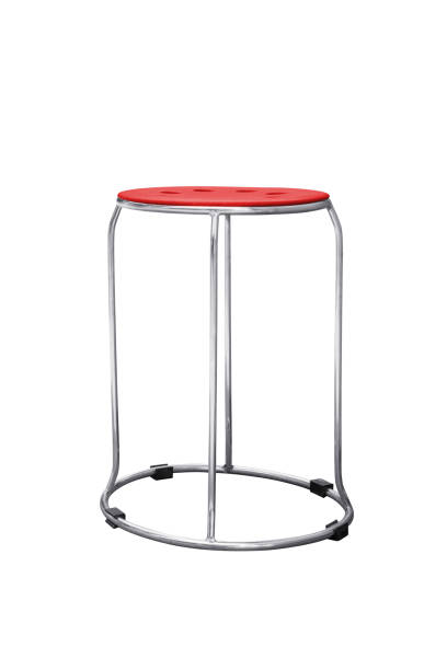 istock Stainless steel stool chair with plastic seat isolated on white background 1332053662