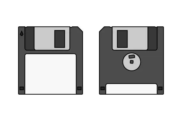 Vector illustration of Floppy disk isolated vector illustration.
