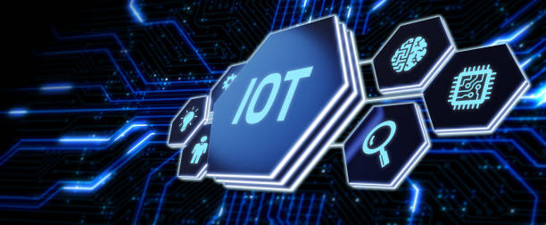 istock Internet of things - IOT concept. Businessman offer IOT products and solutions. 1332065491