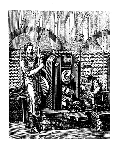Metallurgy ,coin making ,Belt stretching machine Illustration of a Metallurgy ,Belt stretching machine sheet metal rolling stock illustrations