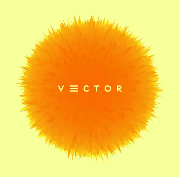 Vector illustration of Fluffy shaggy ball. Floral art. Element for design. Vector illustration for advertising, marketing, presentation or greeting card.