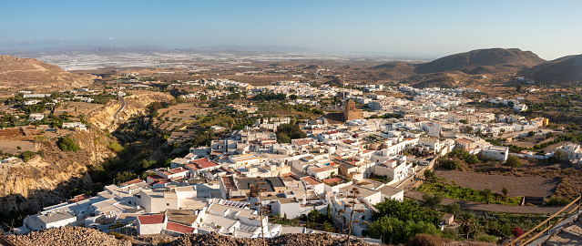 Vista panorámica aérea de la ciudad turística de Níjar en Almería, España photo