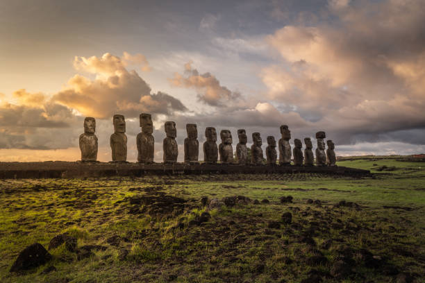 istock Ahu Anakena moai statues at the Easter Island 1332089027
