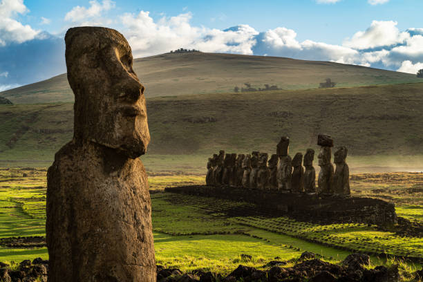 istock Ahu Anakena moai statues at the Easter Island 1332089042