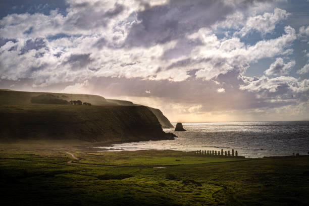 istock Ahu Anakena moai statues at the Easter Island 1332089051