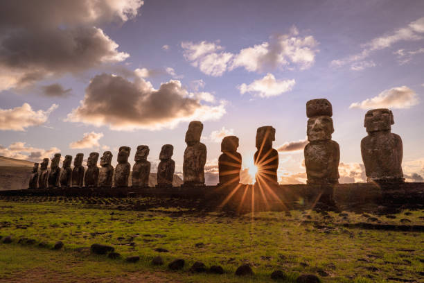 istock Ahu Anakena moai statues at the Easter Island 1332089069