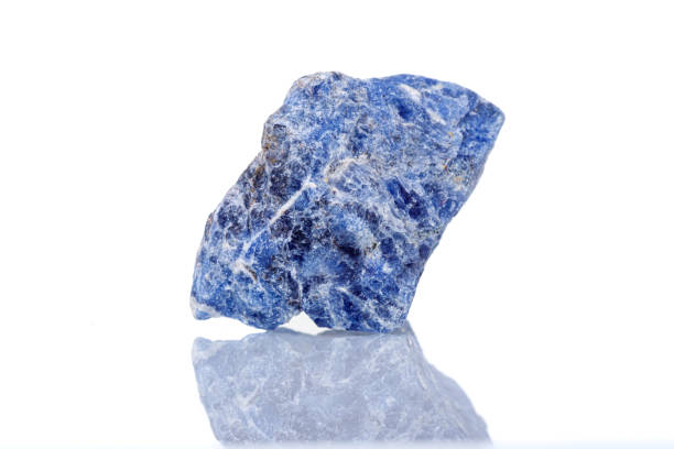 istock macro mineral stone Sodalite on a white background 1332090313